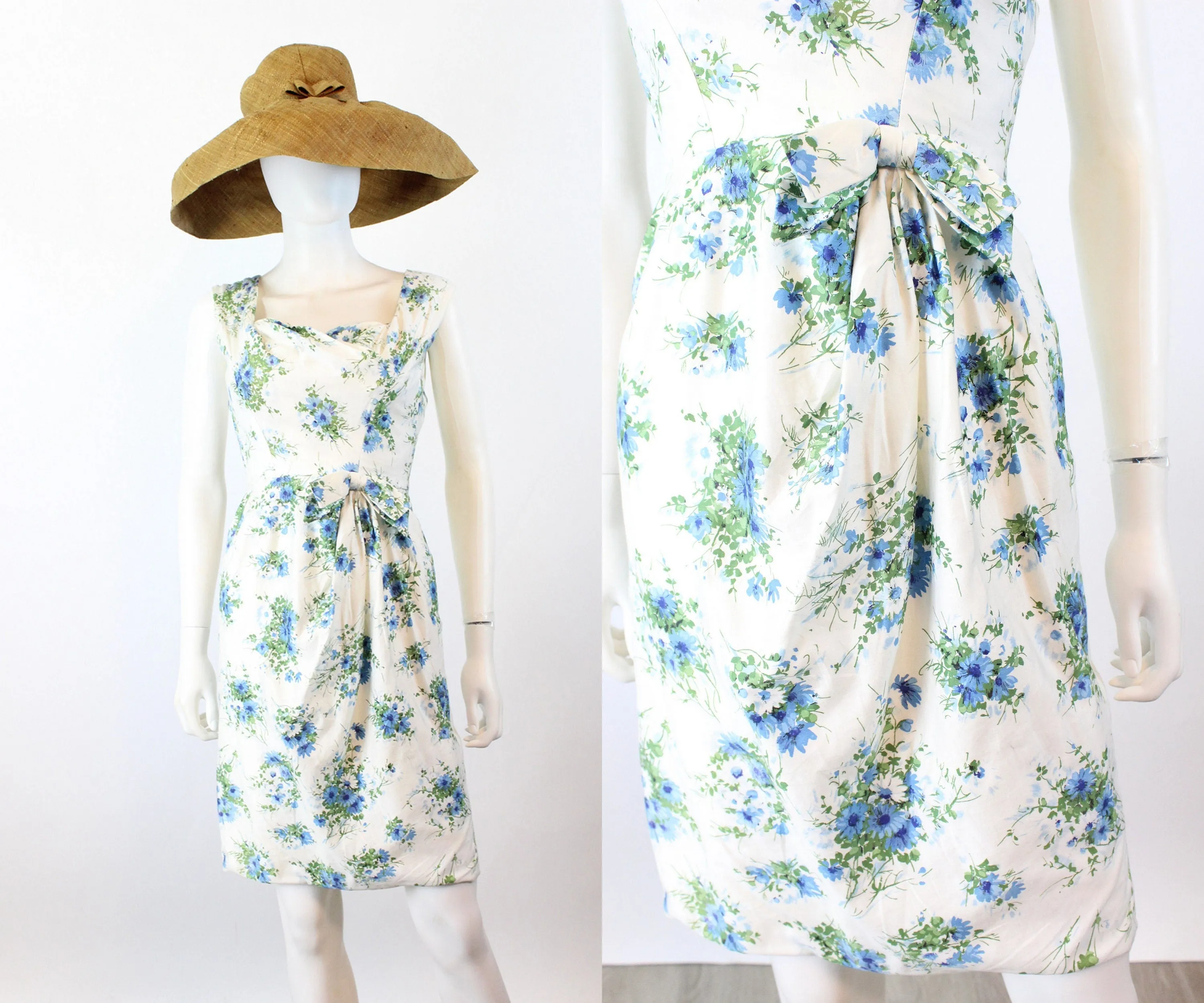 1950s FLORAL cotton dress xxs | new spring summer