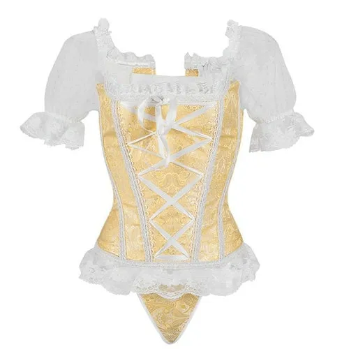 6XL Sexy Floral Overbust Corset Vest Bustier Corset Tops For Women