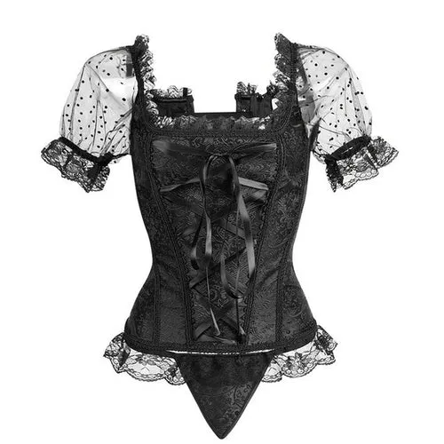 6XL Sexy Floral Overbust Corset Vest Bustier Corset Tops For Women