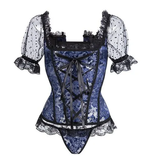 6XL Sexy Floral Overbust Corset Vest Bustier Corset Tops For Women