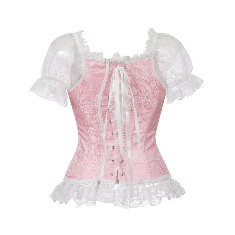 6XL Sexy Floral Overbust Corset Vest Bustier Corset Tops For Women