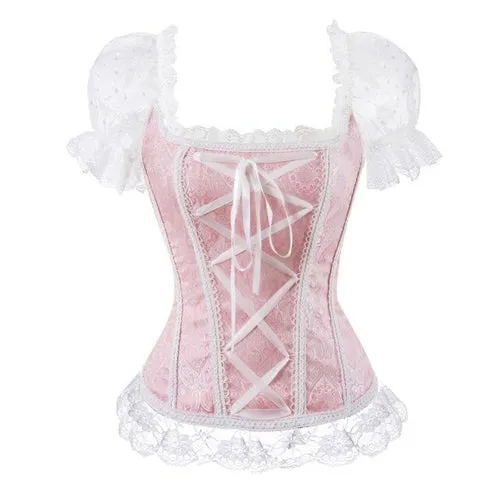 6XL Sexy Floral Overbust Corset Vest Bustier Corset Tops For Women