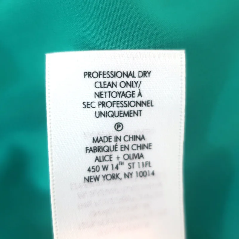 Alice   Olivia Tiered Ruffle Mini Dress Turquoise Chiffon Size 0 NEW