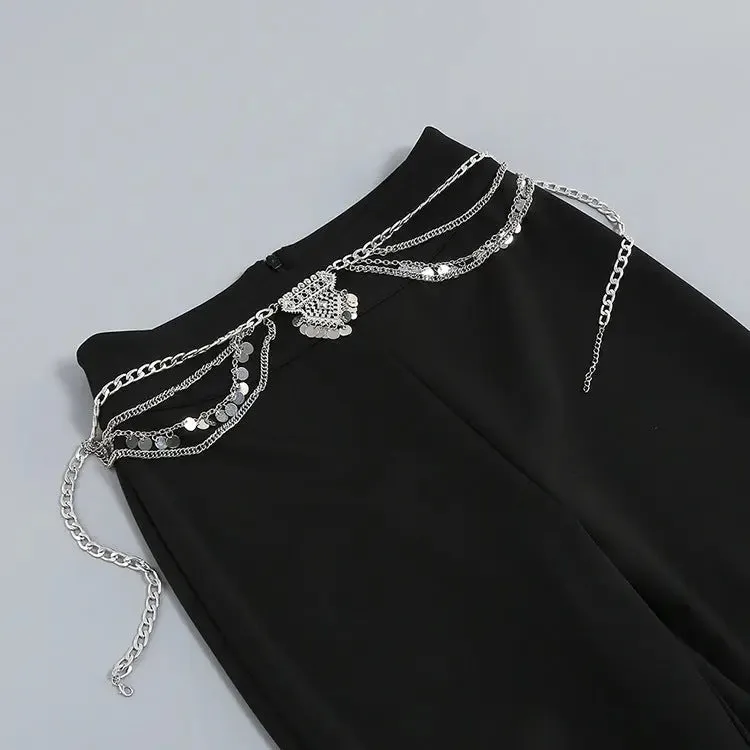 Beaded Vest  Capri Pants Set - Sleek Two-Piece Outfit