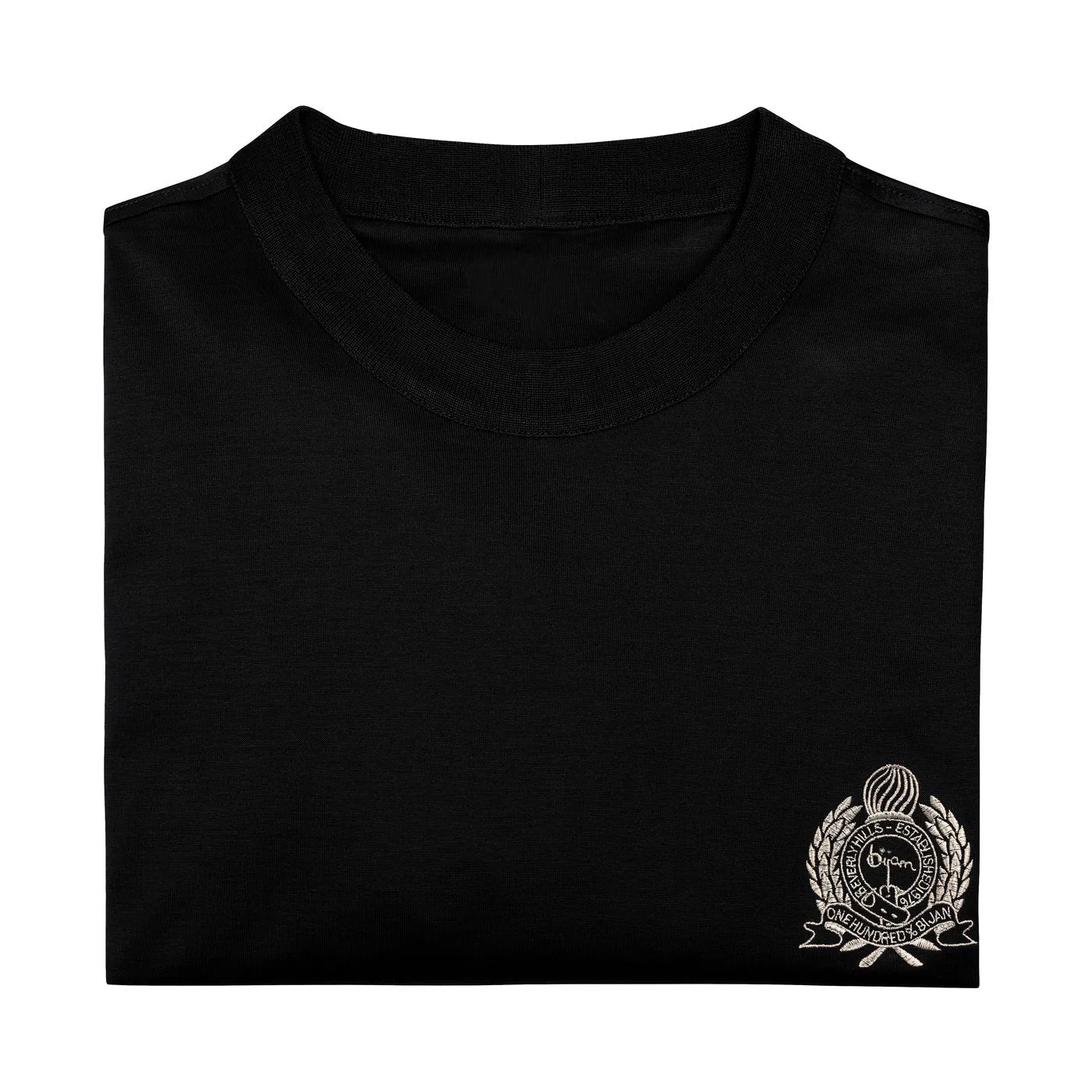 Black with Silver Crest Short Sleeve T-Shirt