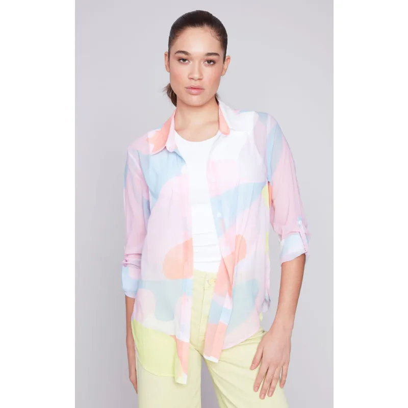 Charlie B Printed Chiffon Blouse