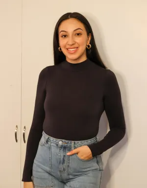 Claire Mock Neck Long Sleeve Bodysuit