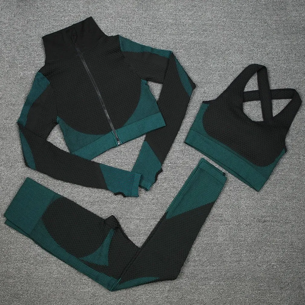 ContiNent 33 Seamless Women Yoga Sets Female Sport Gym Suits Wear Running Clothes Women Fitness Sport Gym Set Women Long Sleeve Yoga Clothing