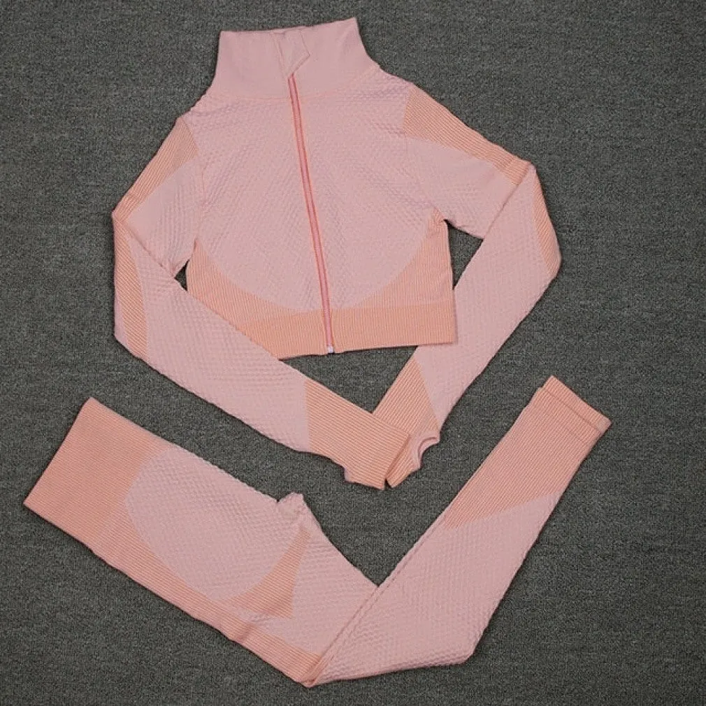 ContiNent 33 Seamless Women Yoga Sets Female Sport Gym Suits Wear Running Clothes Women Fitness Sport Gym Set Women Long Sleeve Yoga Clothing