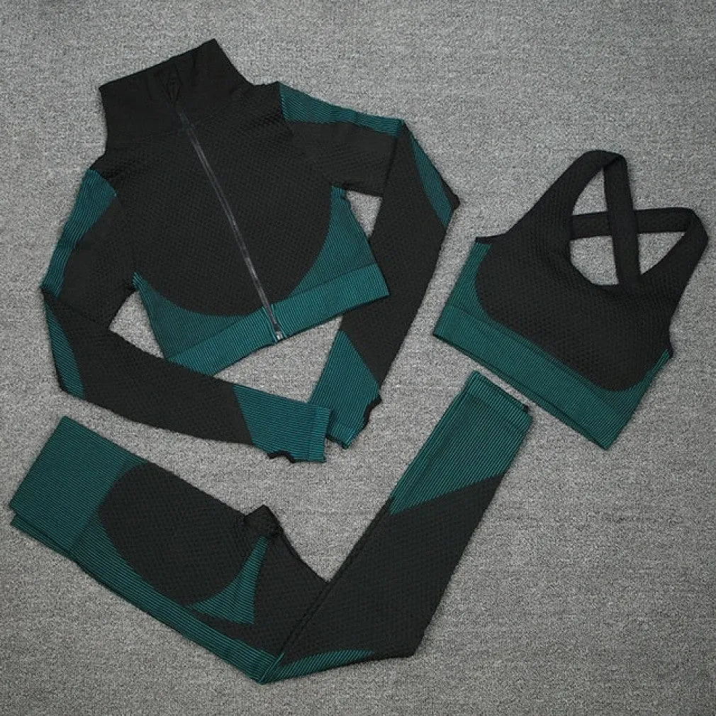 ContiNent 33 Seamless Women Yoga Sets Female Sport Gym Suits Wear Running Clothes Women Fitness Sport Gym Set Women Long Sleeve Yoga Clothing