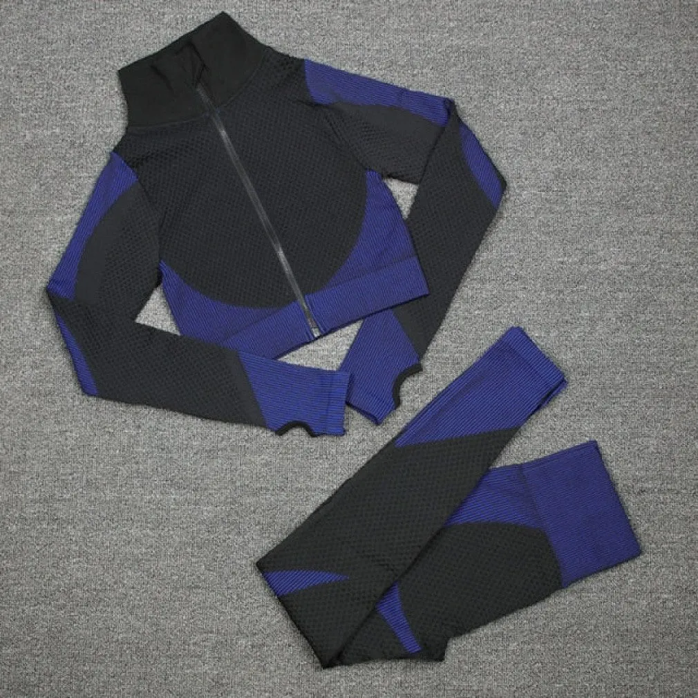 ContiNent 33 Seamless Women Yoga Sets Female Sport Gym Suits Wear Running Clothes Women Fitness Sport Gym Set Women Long Sleeve Yoga Clothing
