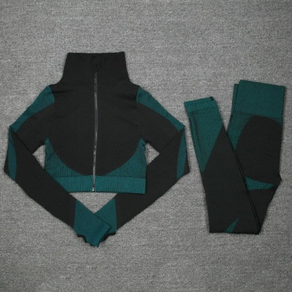 ContiNent 33 Seamless Women Yoga Sets Female Sport Gym Suits Wear Running Clothes Women Fitness Sport Gym Set Women Long Sleeve Yoga Clothing