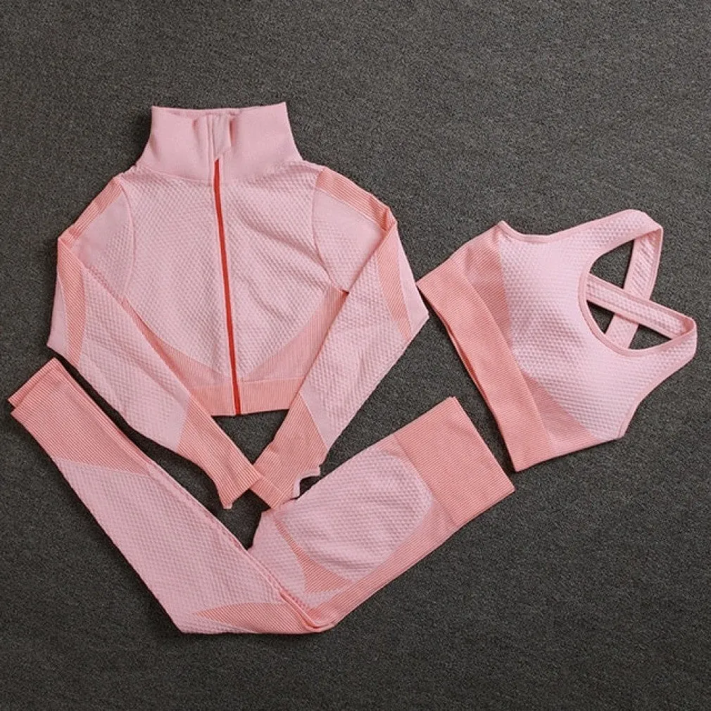 ContiNent 33 Seamless Women Yoga Sets Female Sport Gym Suits Wear Running Clothes Women Fitness Sport Gym Set Women Long Sleeve Yoga Clothing