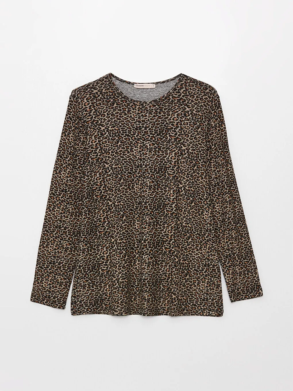Crew Neck Patterned Long Sleeve Women's T-Shirt