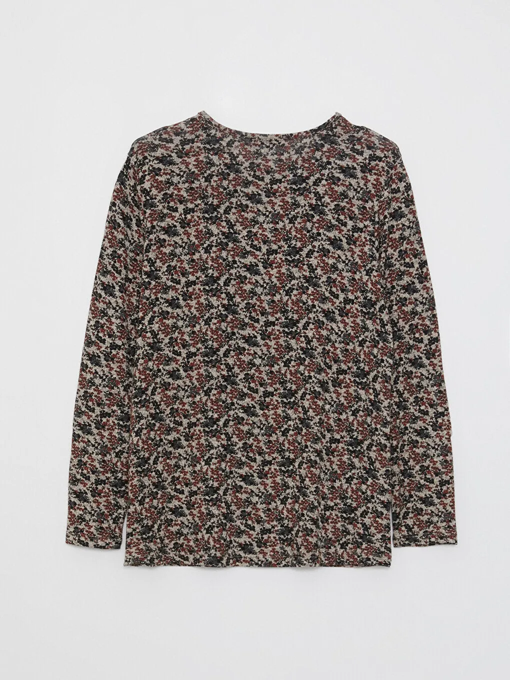 Crew Neck Patterned Long Sleeve Women's T-Shirt