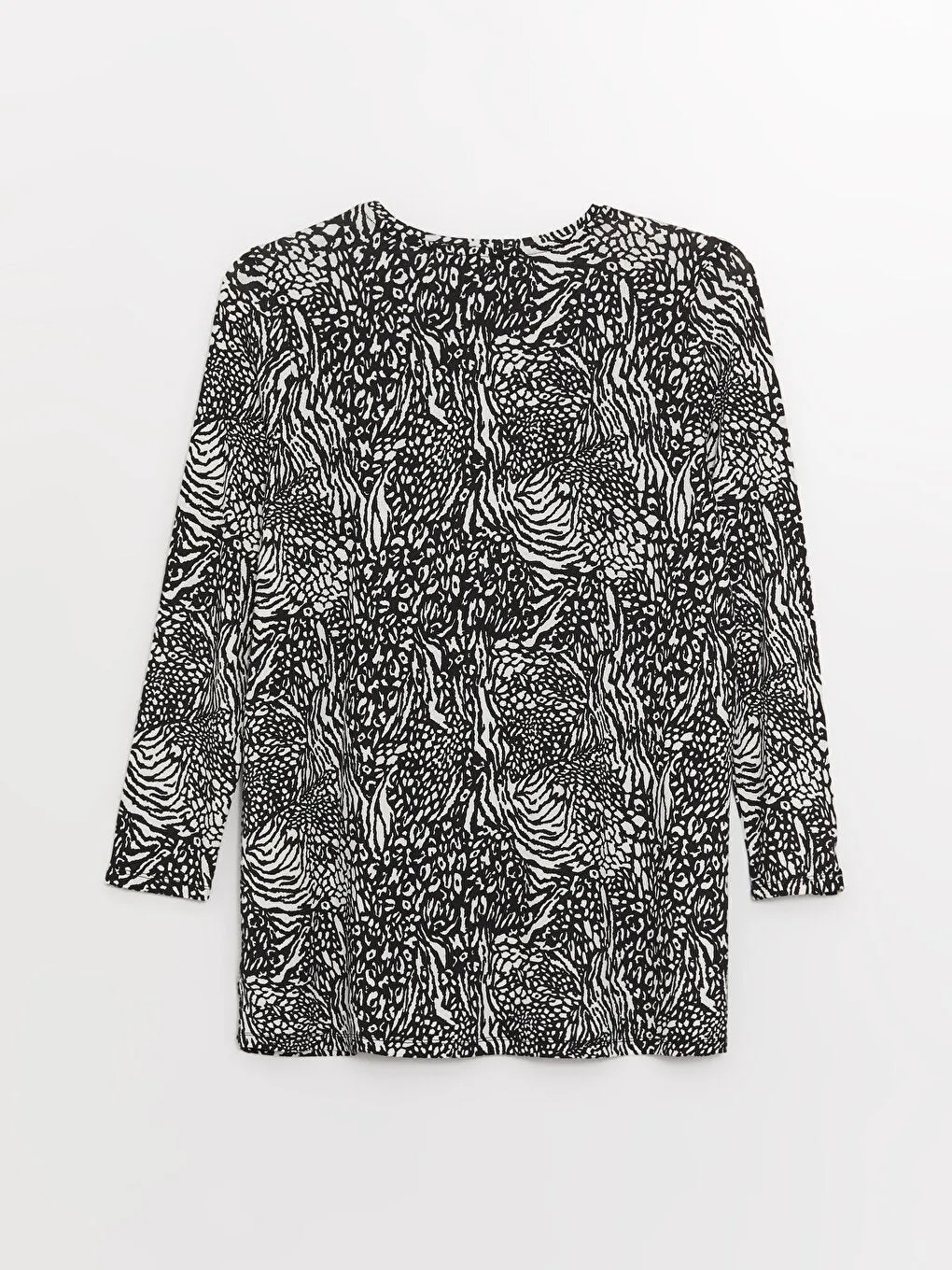 Crew Neck Patterned Long Sleeve Women's T-Shirt