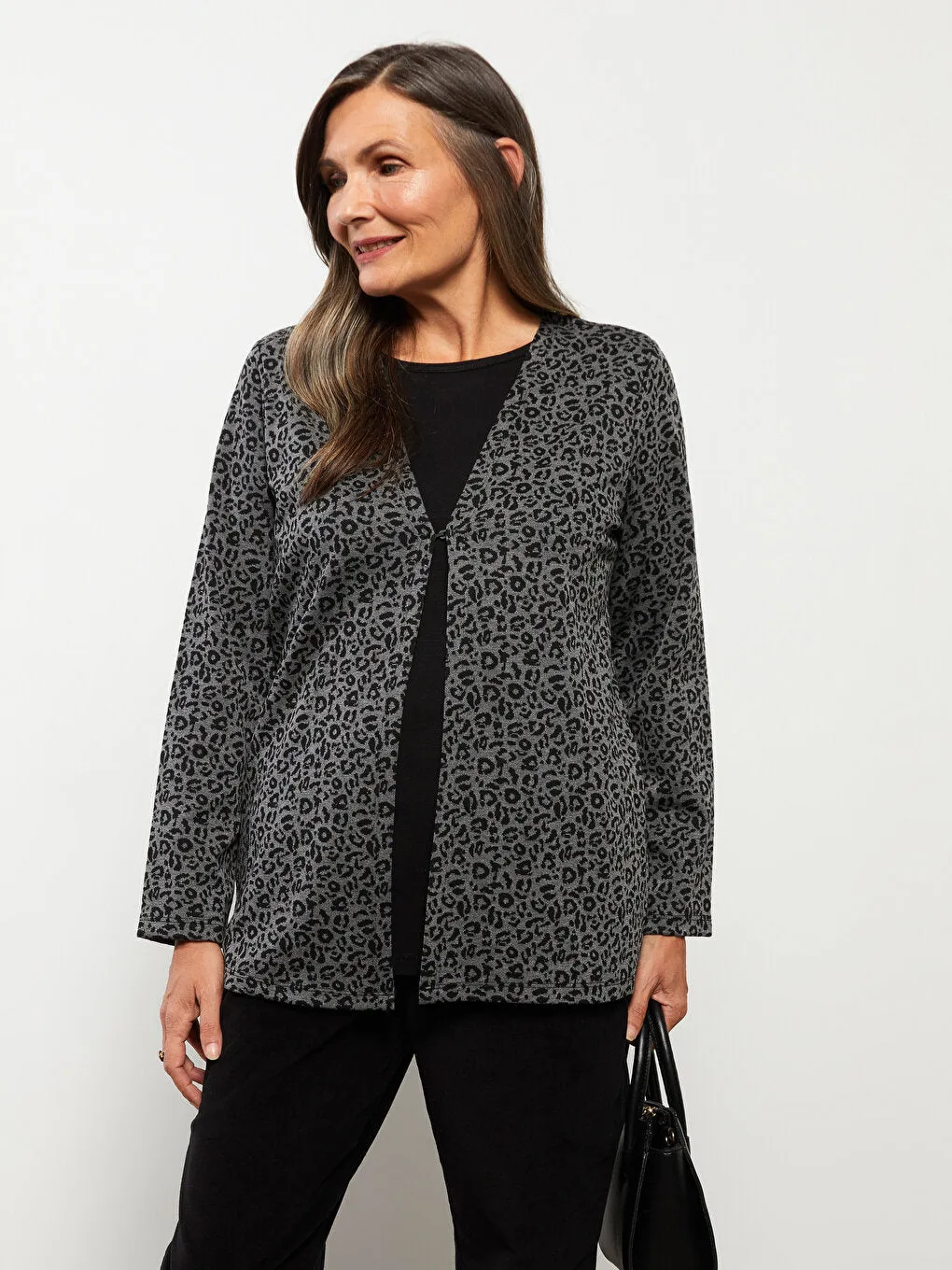 Crew Neck Patterned Long Sleeve Women's T-Shirt