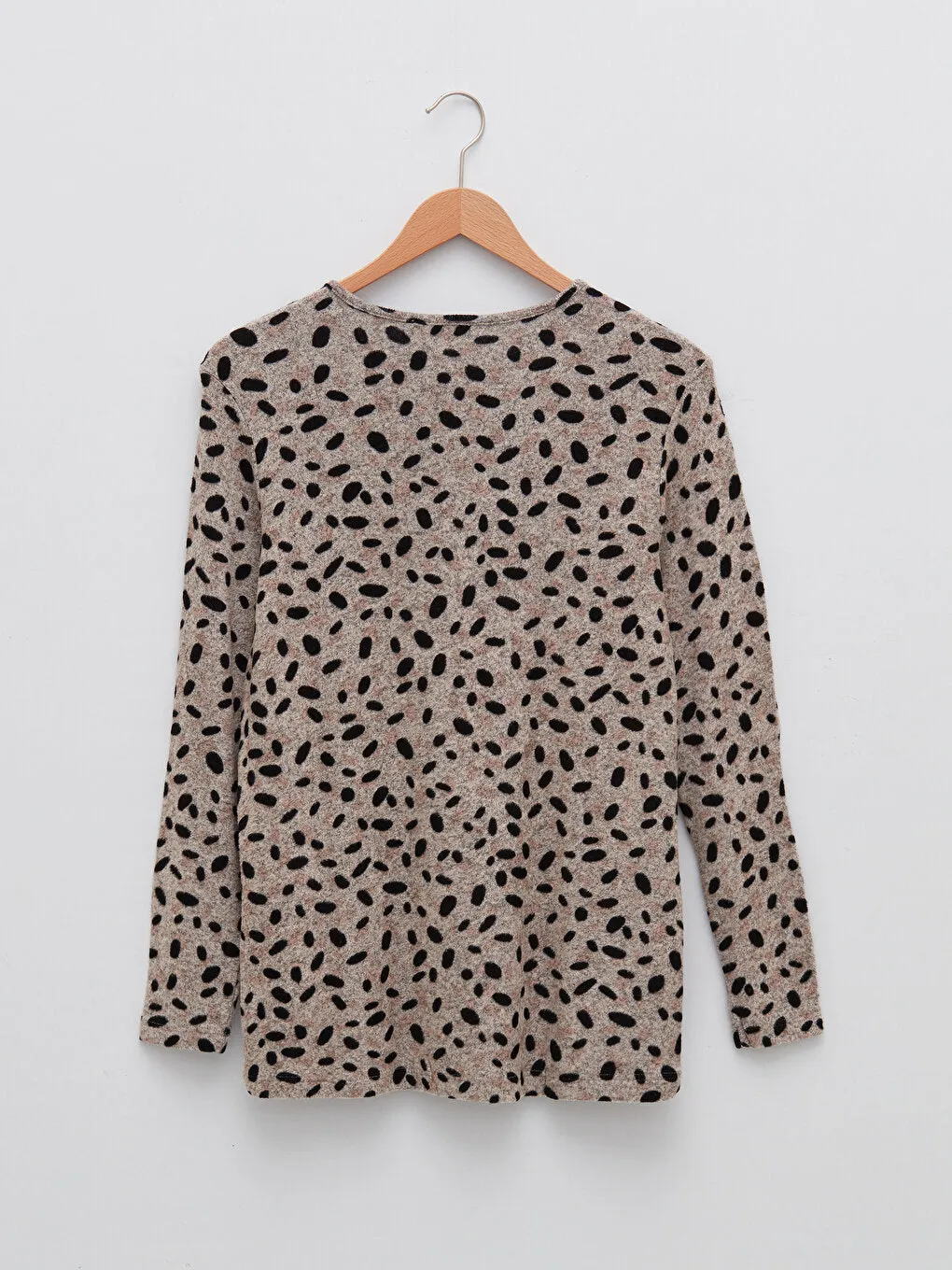 Crew Neck Patterned Long Sleeve Women's T-Shirt