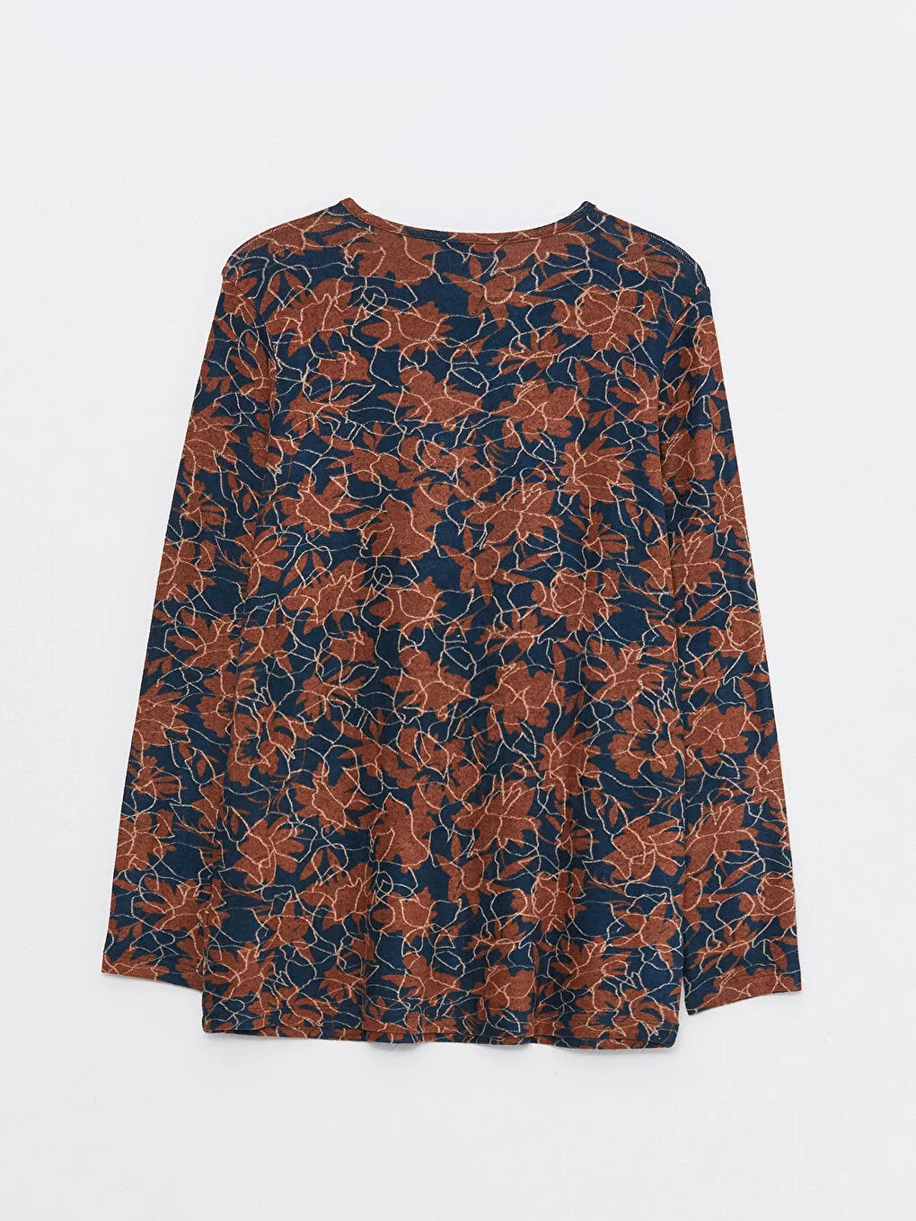 Crew Neck Patterned Long Sleeve Women's T-Shirt
