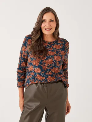 Crew Neck Patterned Long Sleeve Women's T-Shirt
