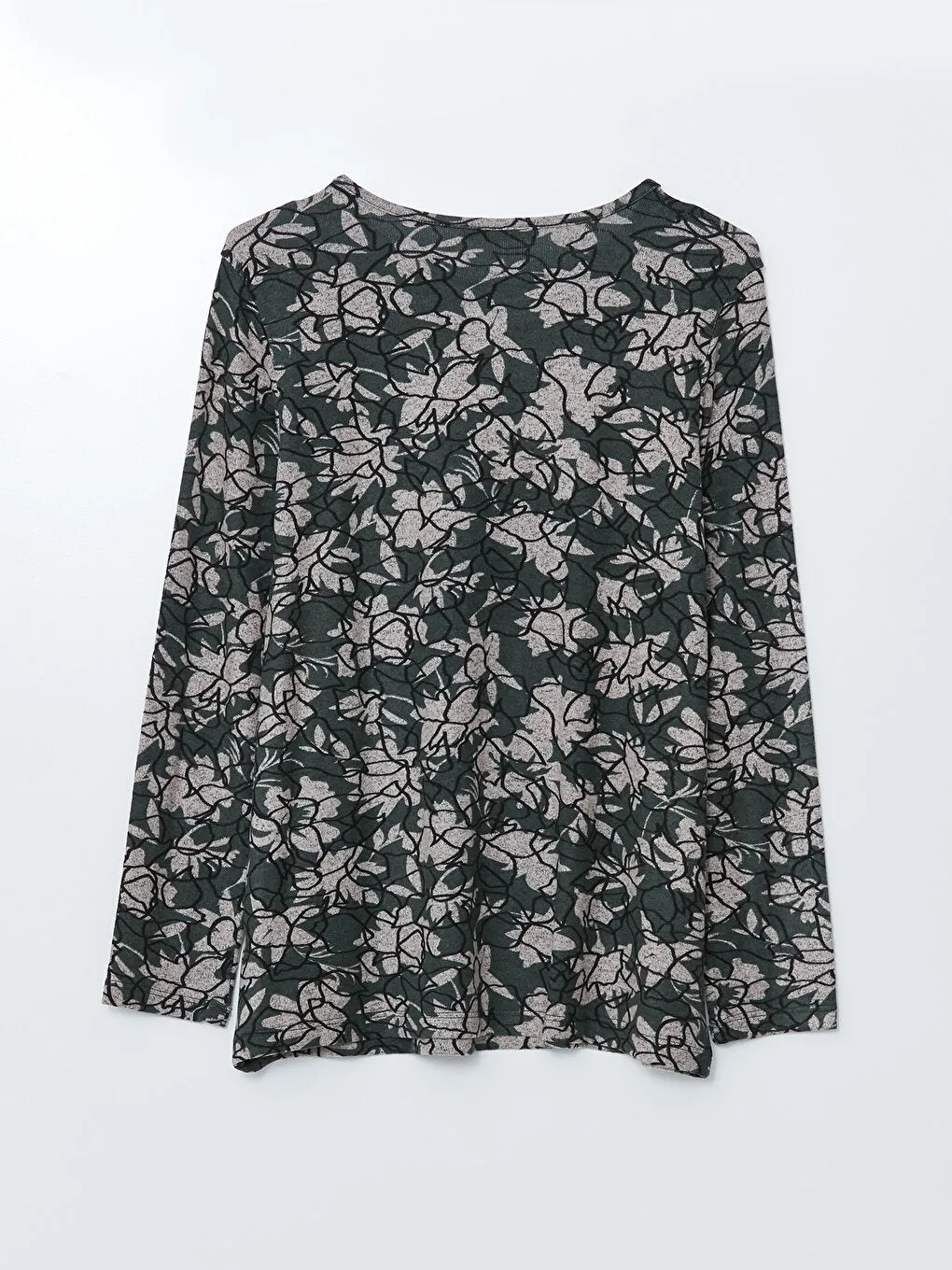 Crew Neck Patterned Long Sleeve Women's T-Shirt