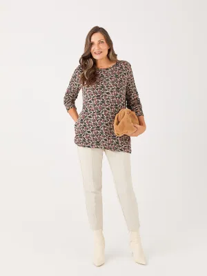 Crew Neck Patterned Long Sleeve Women's T-Shirt