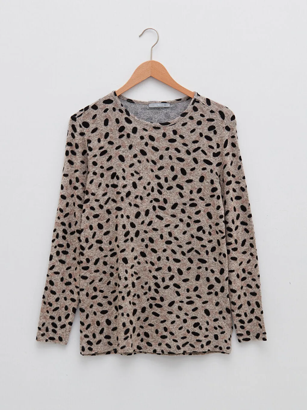Crew Neck Patterned Long Sleeve Women's T-Shirt