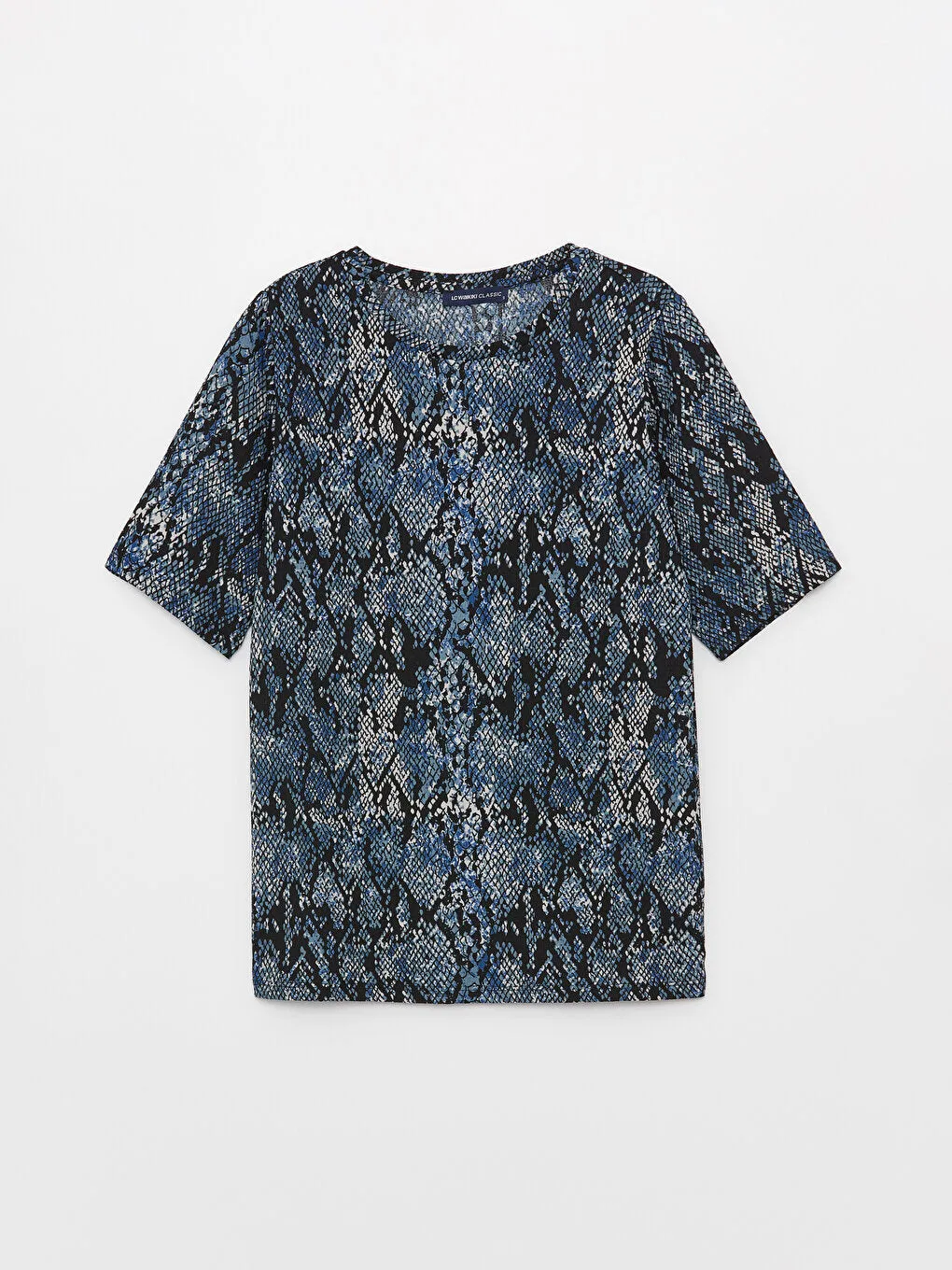 Crew Neck Patterned Short Sleeve Women's T-Shirt
