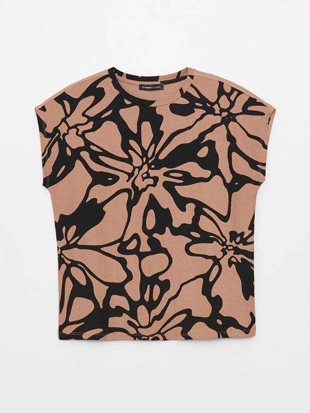 Crew Neck Patterned Short Sleeve Women's T-Shirt