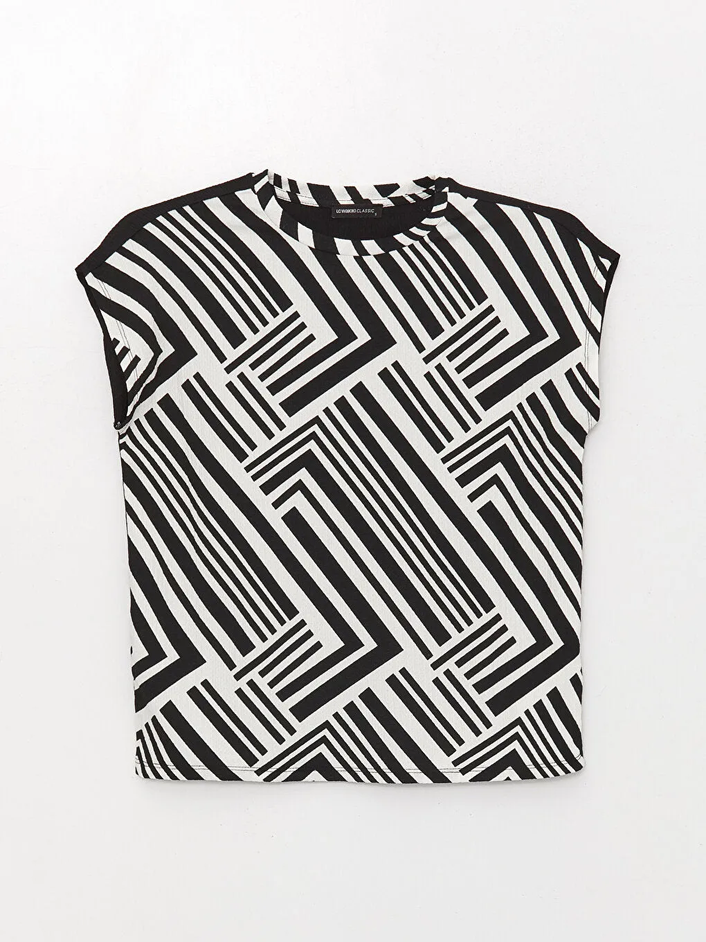 Crew Neck Patterned Short Sleeve Women's T-Shirt