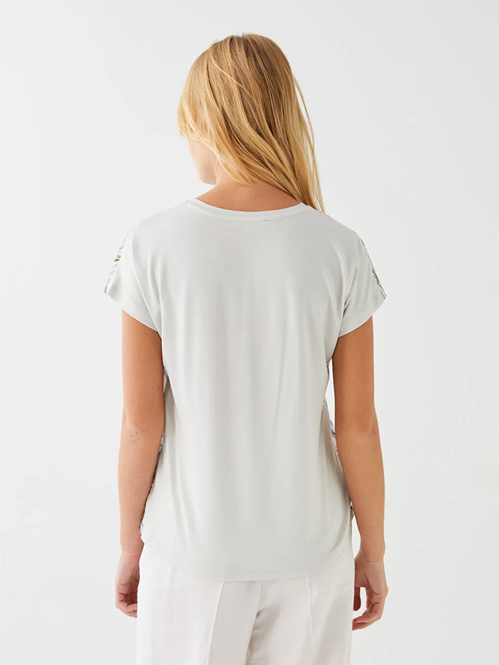Crew Neck Patterned Short Sleeve Women's T-Shirt