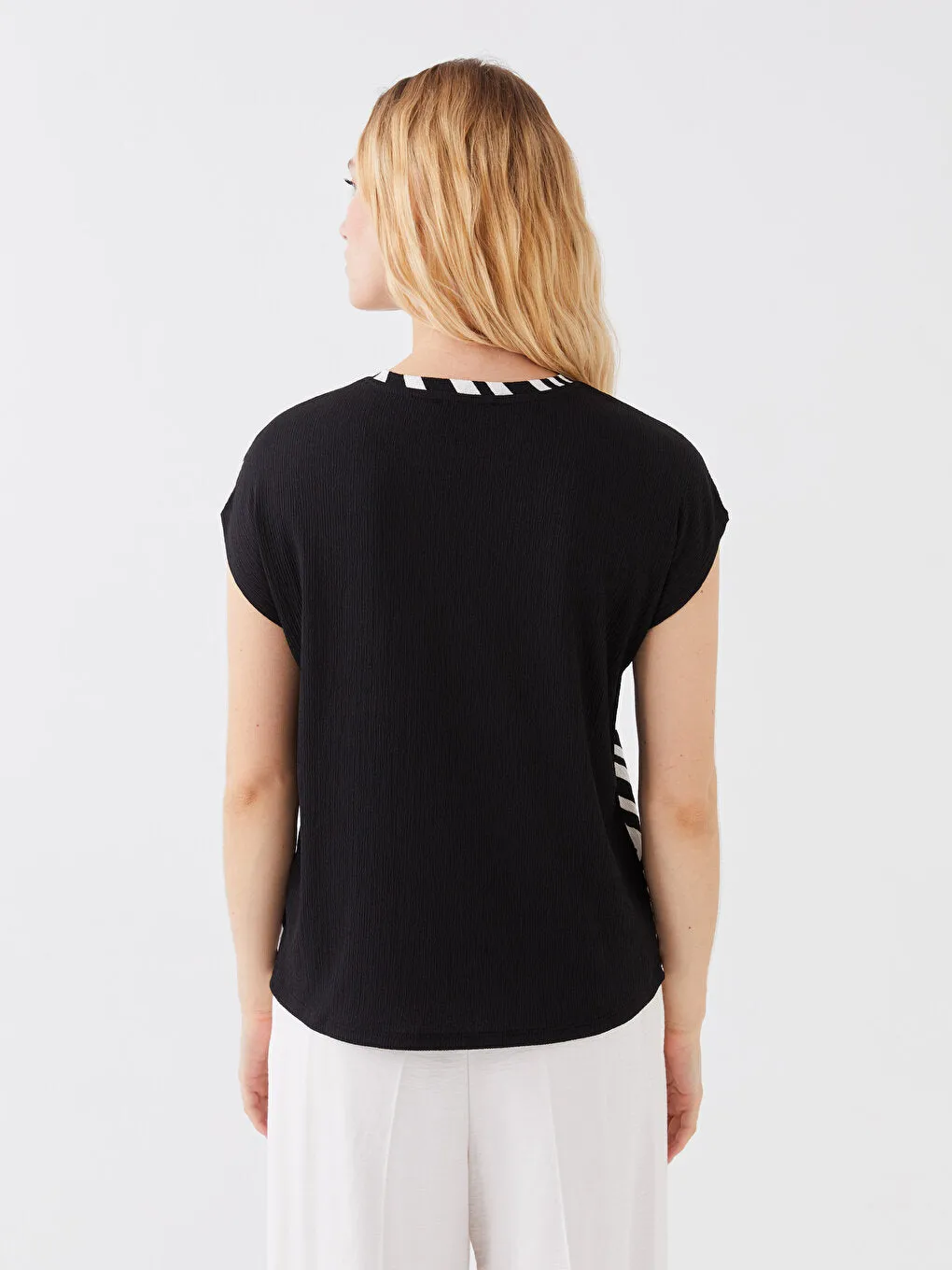 Crew Neck Patterned Short Sleeve Women's T-Shirt