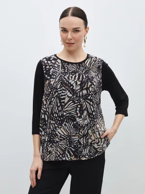Crew Neck Patterned Women's T-Shirt