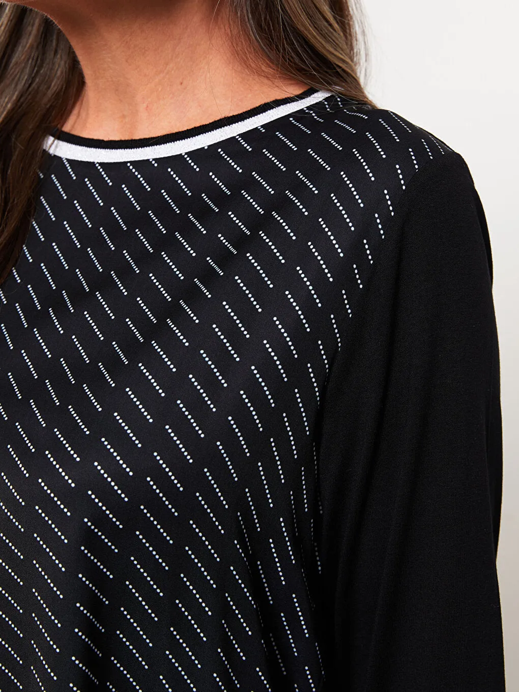 Crew Neck Patterned Women's T-Shirt