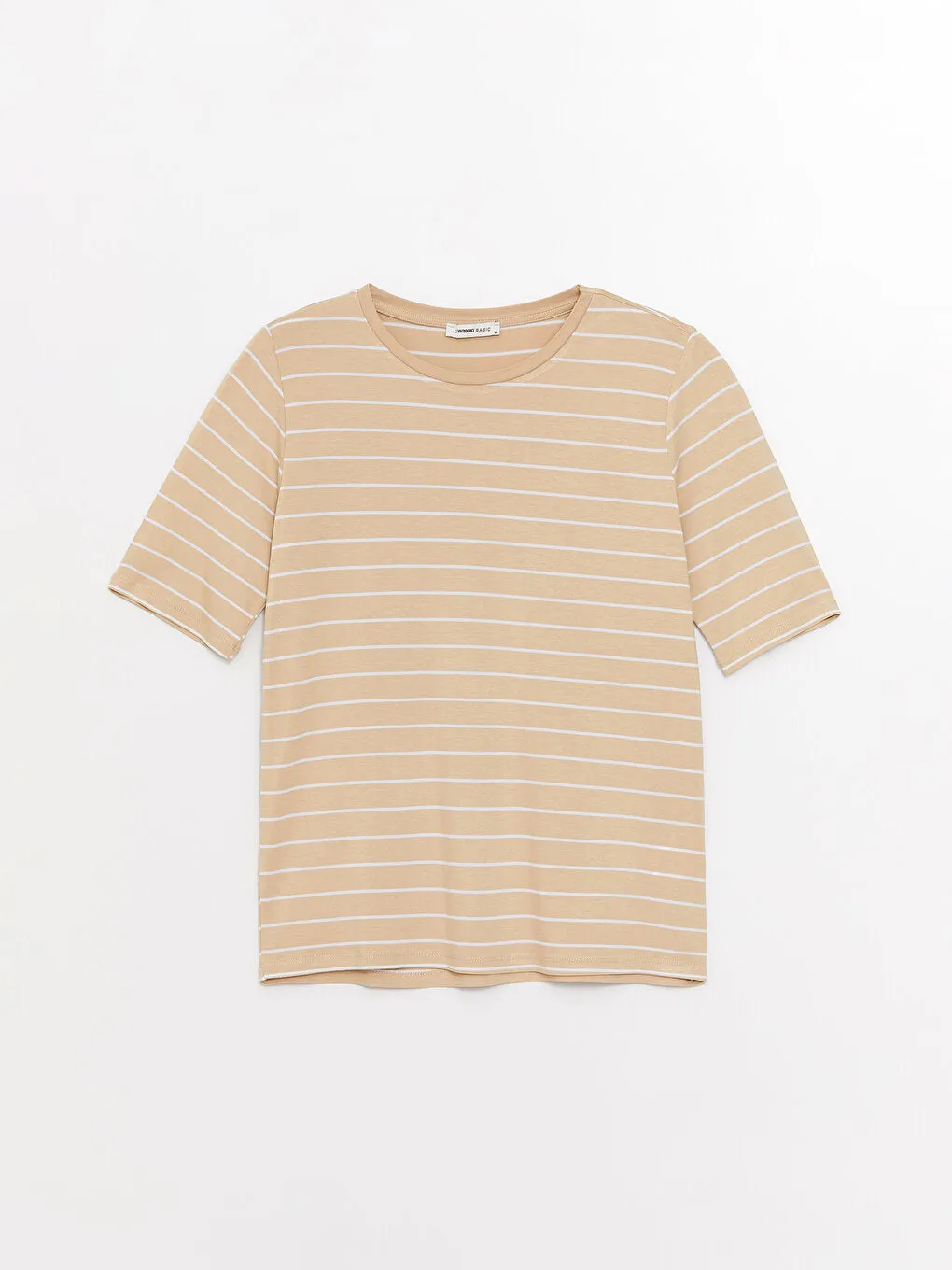 Crew Neck Striped Short Sleeve Women's T-Shirt