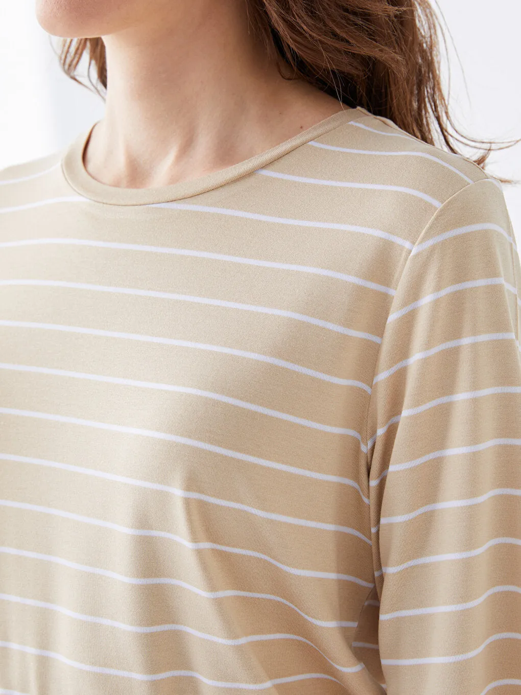 Crew Neck Striped Short Sleeve Women's T-Shirt