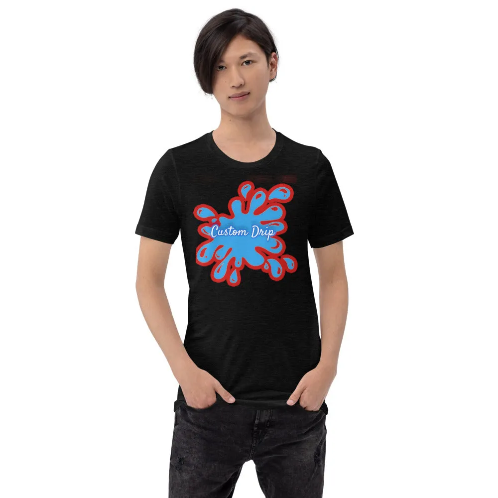 Custom Drips Red&Blue Splash Short-Sleeve Unisex T-Shirt