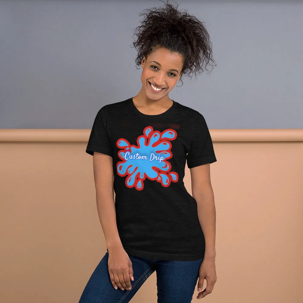 Custom Drips Red&Blue Splash Short-Sleeve Unisex T-Shirt