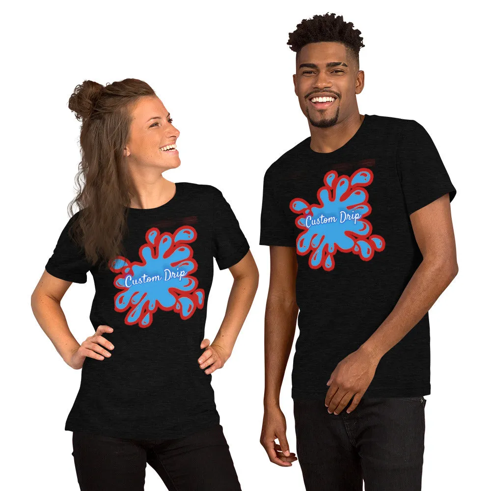 Custom Drips Red&Blue Splash Short-Sleeve Unisex T-Shirt