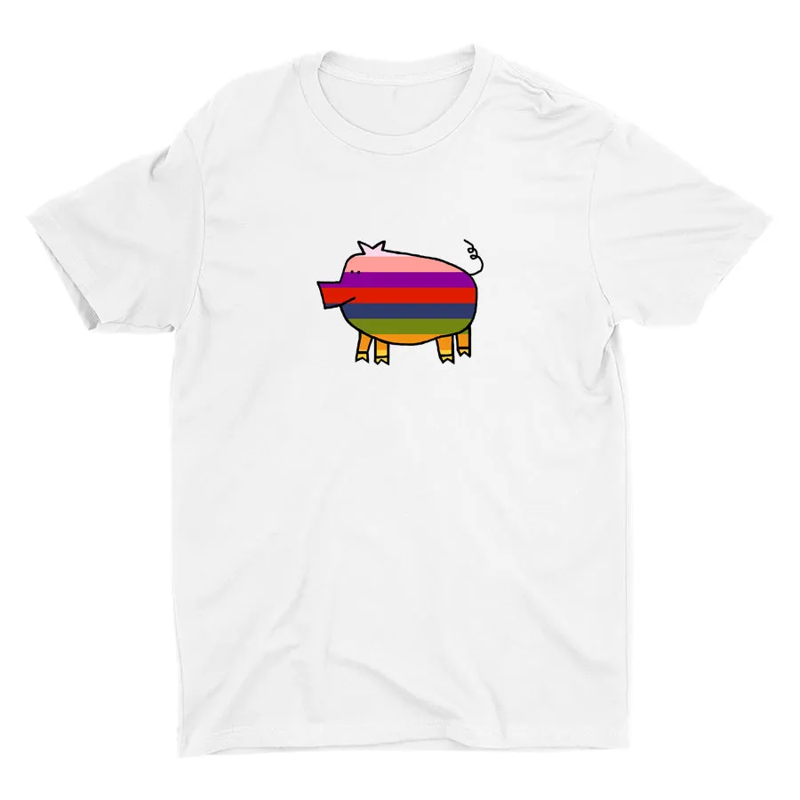 Cute Colorful Piggy Cotton Tee