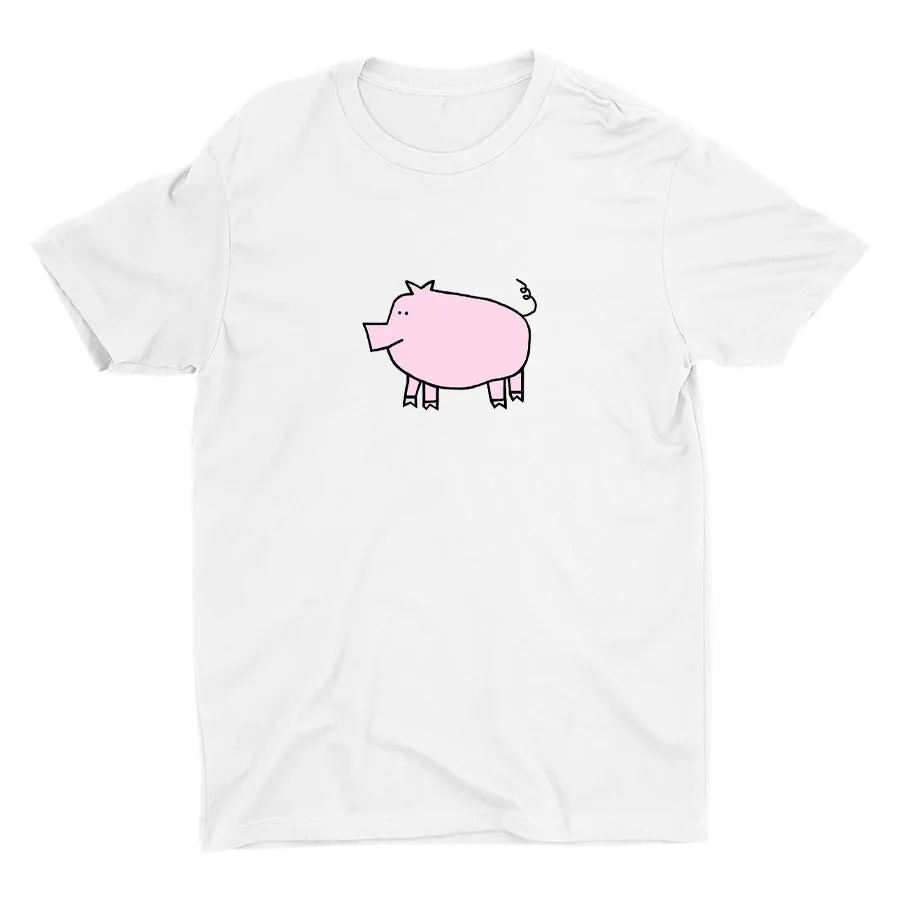 Cute Colorful Piggy Cotton Tee