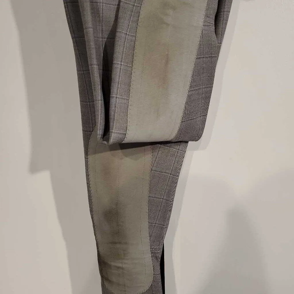 DeRegnaucourt Grey Windowpane Suit With Two Pairs of Jods