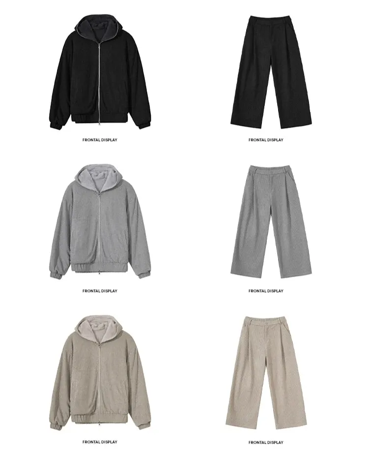 Fleece Pleated Two-piece Sports Set