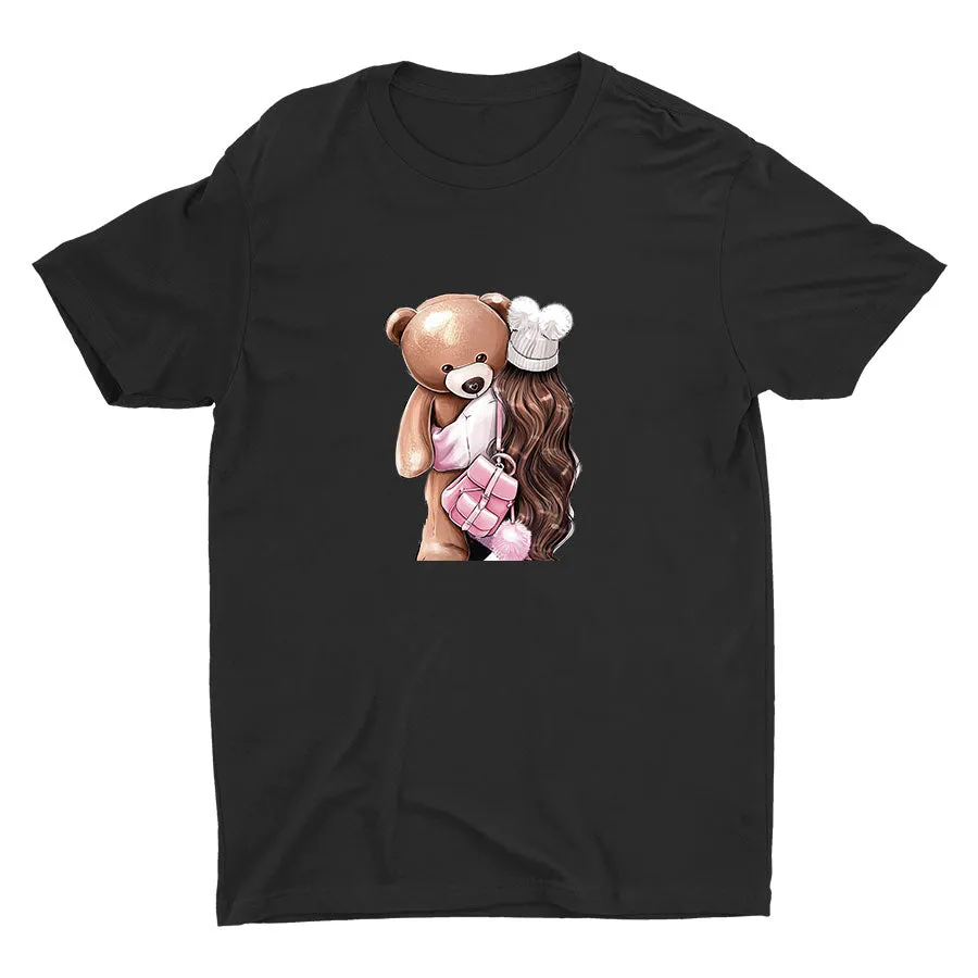 Girl with Her Bear Cotton Tee