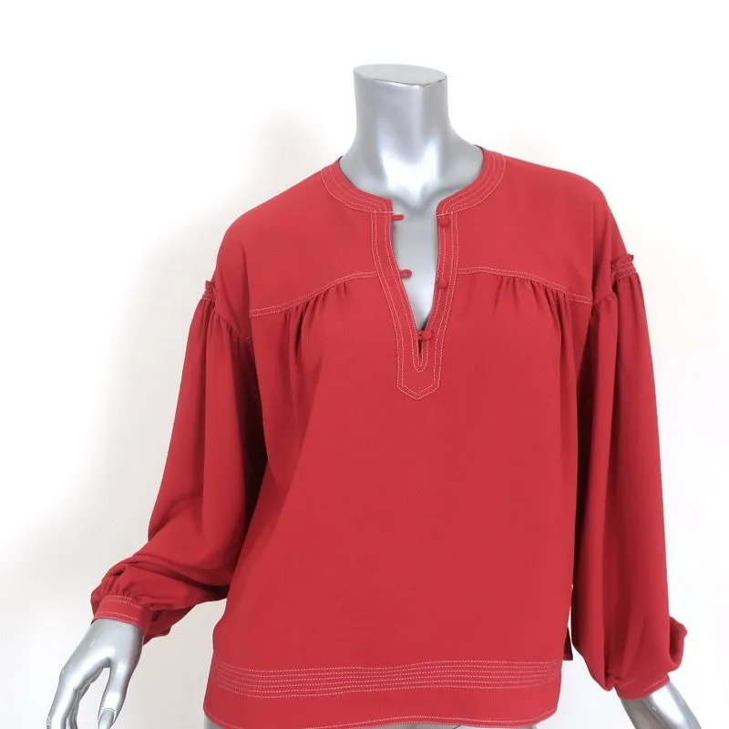 Joie Top Mirna Desert Spice Chiffon Size Extra Small Peasant Sleeve Blouse