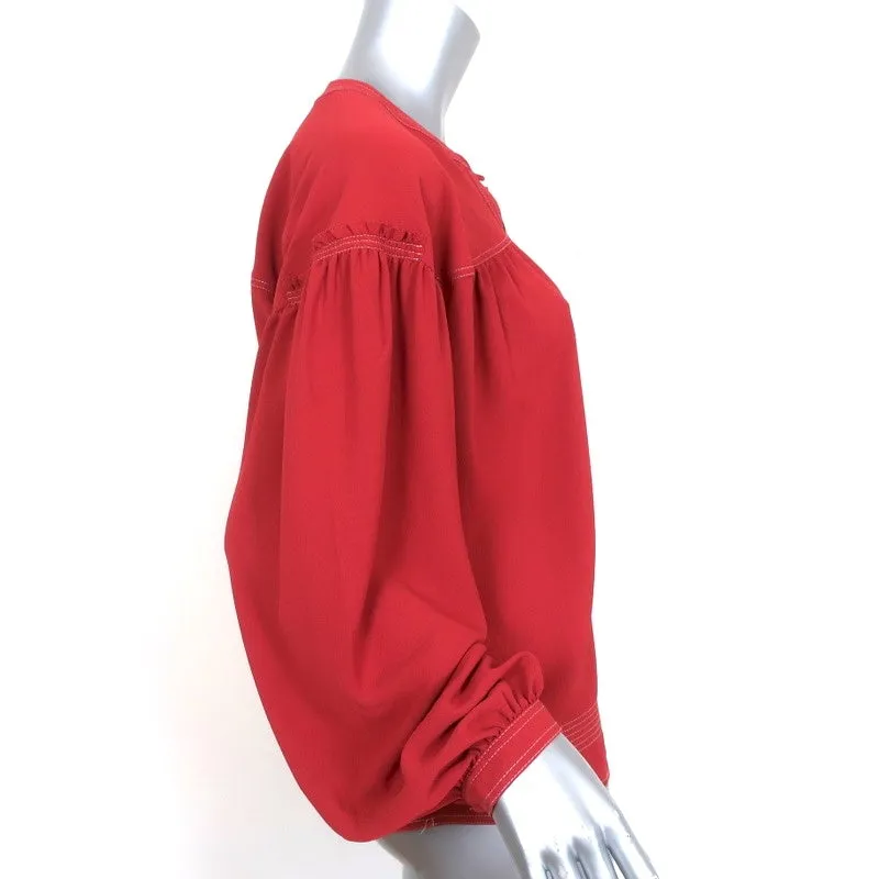 Joie Top Mirna Desert Spice Chiffon Size Extra Small Peasant Sleeve Blouse
