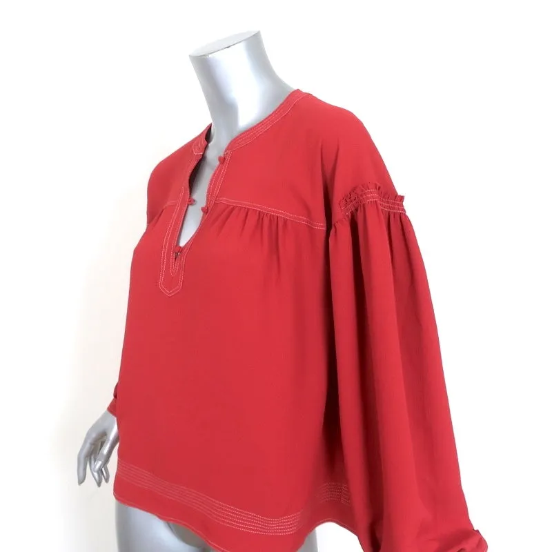 Joie Top Mirna Desert Spice Chiffon Size Extra Small Peasant Sleeve Blouse