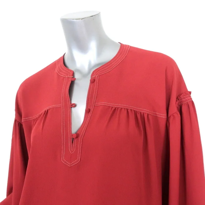 Joie Top Mirna Desert Spice Chiffon Size Extra Small Peasant Sleeve Blouse