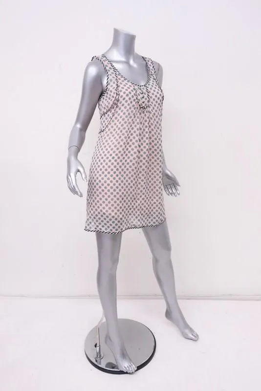 Juicy Couture Dress Pink/Teal Daisy Dot Print Chiffon Size 2 Sleeveless Mini NEW
