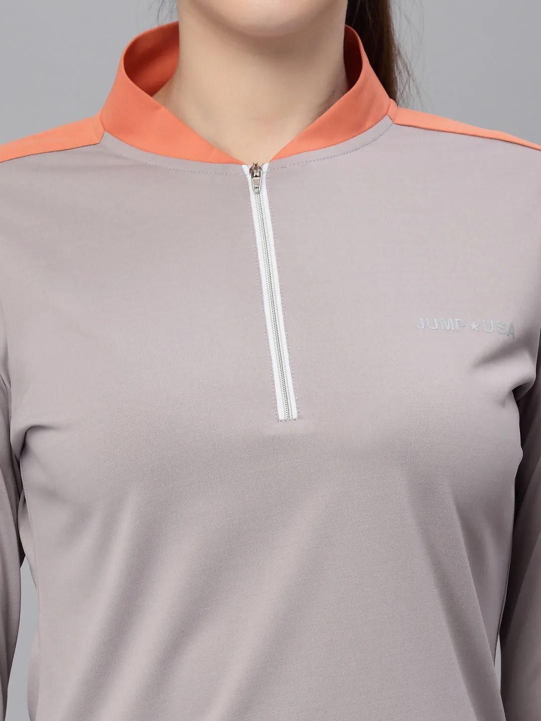 JUMP USA Women Solid Rapid-Dry Training T-shirt